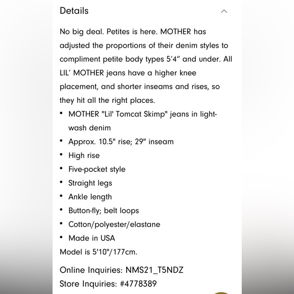 MOTHER LIL’ THE TOMCAT SKIMP JEANS ALL OVER THE MAP SIZE 26 - Picture 7 of 16